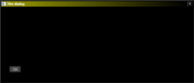 Screenshot of the gui-window with one ok-button.